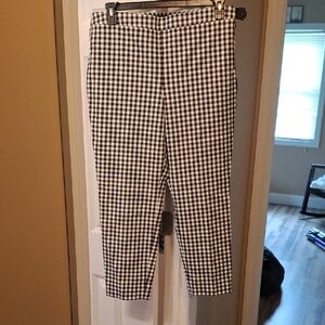 Talbots- Petite-Black & White Checkered Pants-EUC